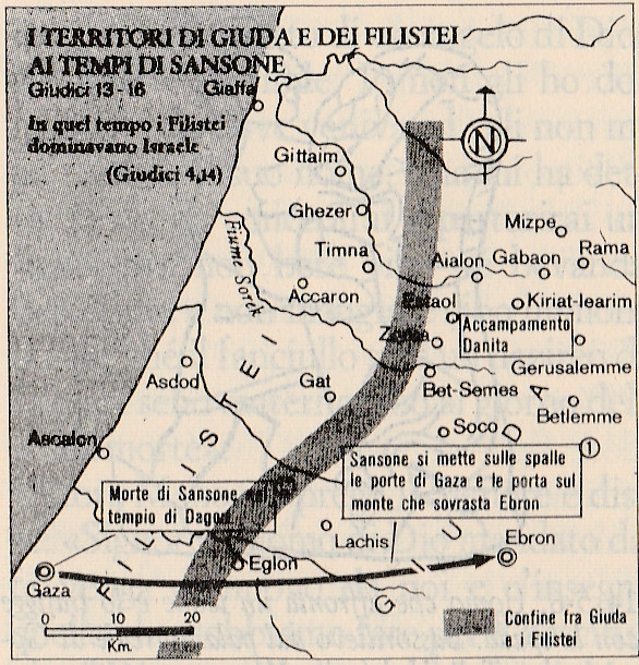 I territori di Giuda e dei filistei ai tempi di Sansone