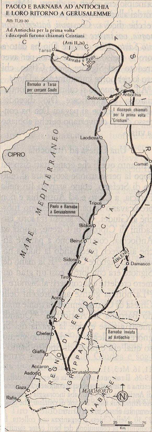 Paolo e Barnaba ad Antiochia e loro ritorno a Gerusalemme