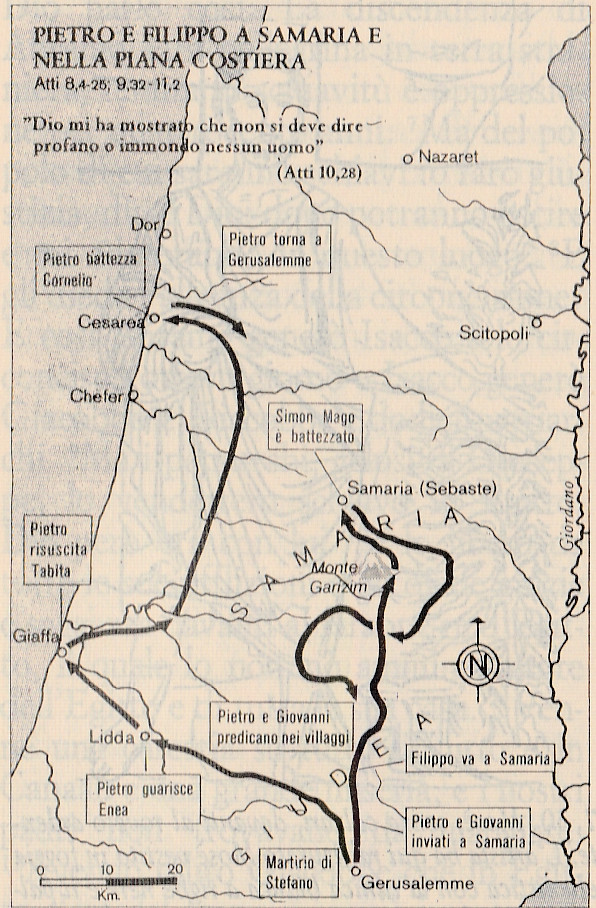Pietro e Filippo a Samaria e nella piana costiera