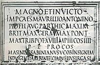 Iscrizione di M.A. Sabiniano all&#039;imperatore Antonino