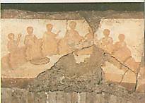 Roma, catacombe di S. Callisto: cena eucaristica